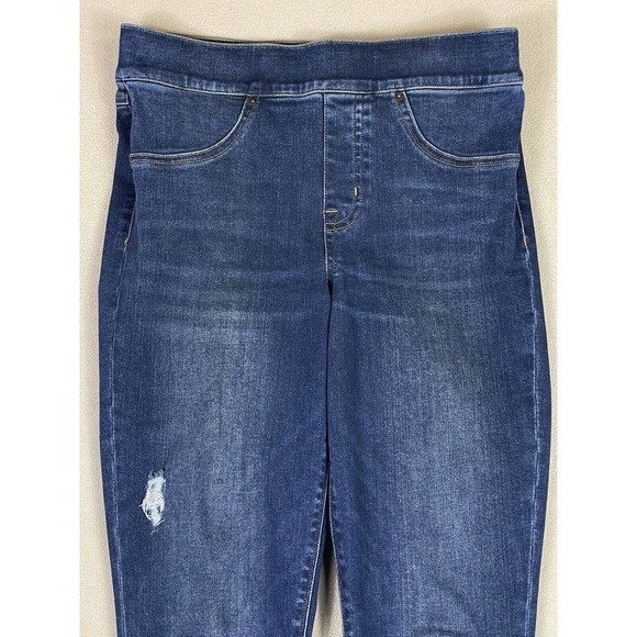 Spanx Distressed Ankle Skinny‎ Jeans Womens S Elastic Waist Mid Rise Pockets - Picture 2 of 13